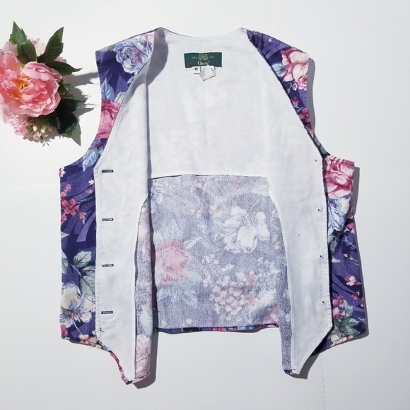 ORVIS Vintage Made in USA Floral Button Vest - Picture 9 of 14
